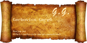 Gerbovics Gergő névjegykártya