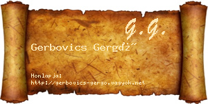 Gerbovics Gergő névjegykártya
